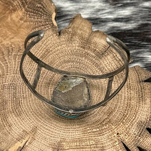 Load image into Gallery viewer, 1970s Native American NAVAJO Sterling &amp; Turquoise Cuff Bracelet Teardrop Stone
