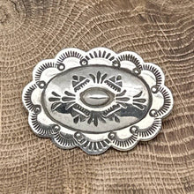 Load image into Gallery viewer, NATIVE AMERICAN Navajo-Made Sterling Silver Oval Mini Concho Pin Stampings
