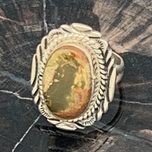 Load image into Gallery viewer, VICTOR CHEE Navajo Sterling Silver Green Turquoise Classic Style Ring Size 6.75
