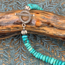 Load image into Gallery viewer, WCJ Turquoise Rondelles Coral &amp; Silver Beaded Necklace With Toggle

