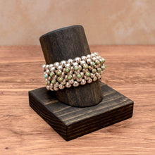 Load image into Gallery viewer, VINTAGE 1940s MEXICO Sterling Silver &amp; Turquoise Hinged Bangle Bracelet Balls

