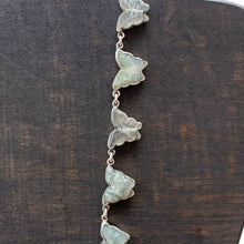 Load image into Gallery viewer, FEDERICO JIMENEZ Sterling Silver Pale Green Jade Butterfly Link Necklace 23.25&quot;
