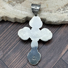 Load image into Gallery viewer, FEDERICO JIMENEZ Sterling Silver &amp; Persian Turquoise Cross Pendant
